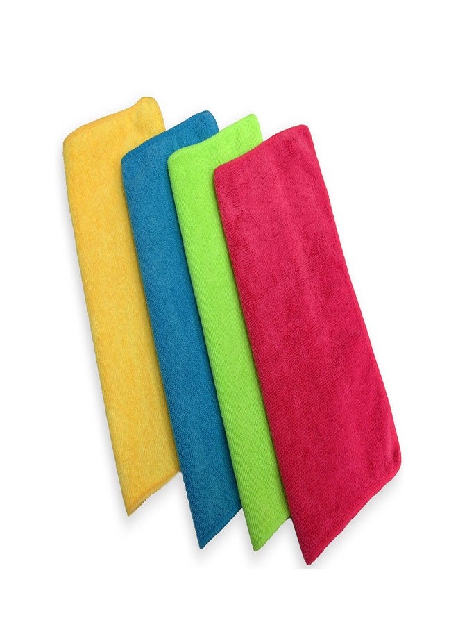 Autofurnish 4 PCS 340 GSM Multi-Color! Thick Lint & Streak Free Multipurpose Cloths Automotive Microfibre Towels for Car Bike Cleaning Polishing Washing & Detailing